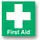 Î‘Ï…Ï„Î¿ÎºÏŒÎ»Î»Î·Ï„Î¿ Î£Î®Î¼Î± "FIRST AID" 95 x 95 mm