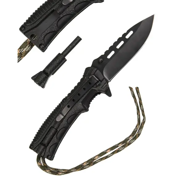 MIl-TEC Αναδιπλούμενο Μαχαίρι με Χειρολαβή Paracord & Σπινθηριστή