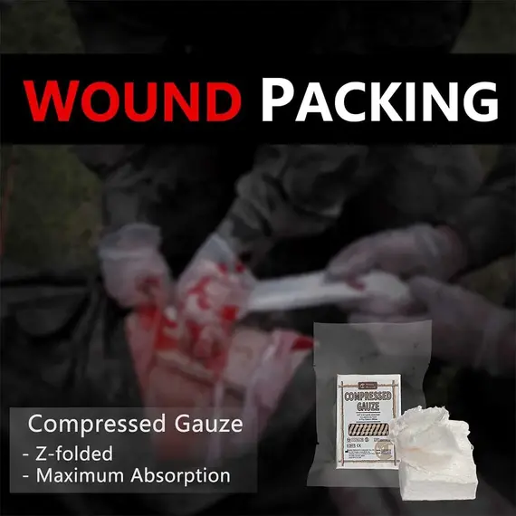 Rhino Rescue Compressed Gauze Αιμοστατική Γάζα Εμποτισμού Z-Fold - Αποστειρωμένη