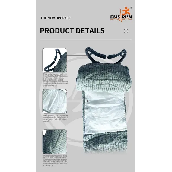 Rhino Rescue Αιμοστατικός Επίδεσμος Emergency Bandage 4" || 10cm x 10cm Rhino Rescue Αιμοστατικός Επίδεσμος Emergency Bandage 4" || 10cm x 10cm