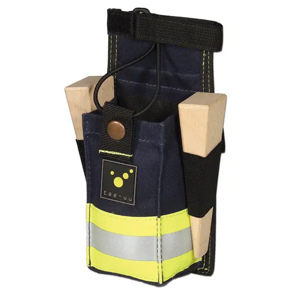 nothing to lose: elastic protection element with metal button to secure your equipment - elastic loops for additional timber wedges or labeling markers